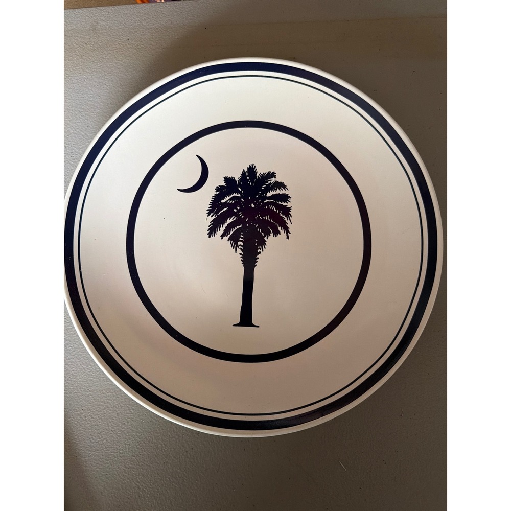 Park Designs South Carolina Collection Dinner Plate Navy Palmetto Tree 10.5" NEW
